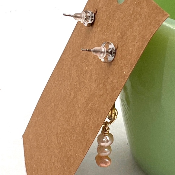 Boho Handmade Earrings with Freshwater Pearls - Picture 3 of 3